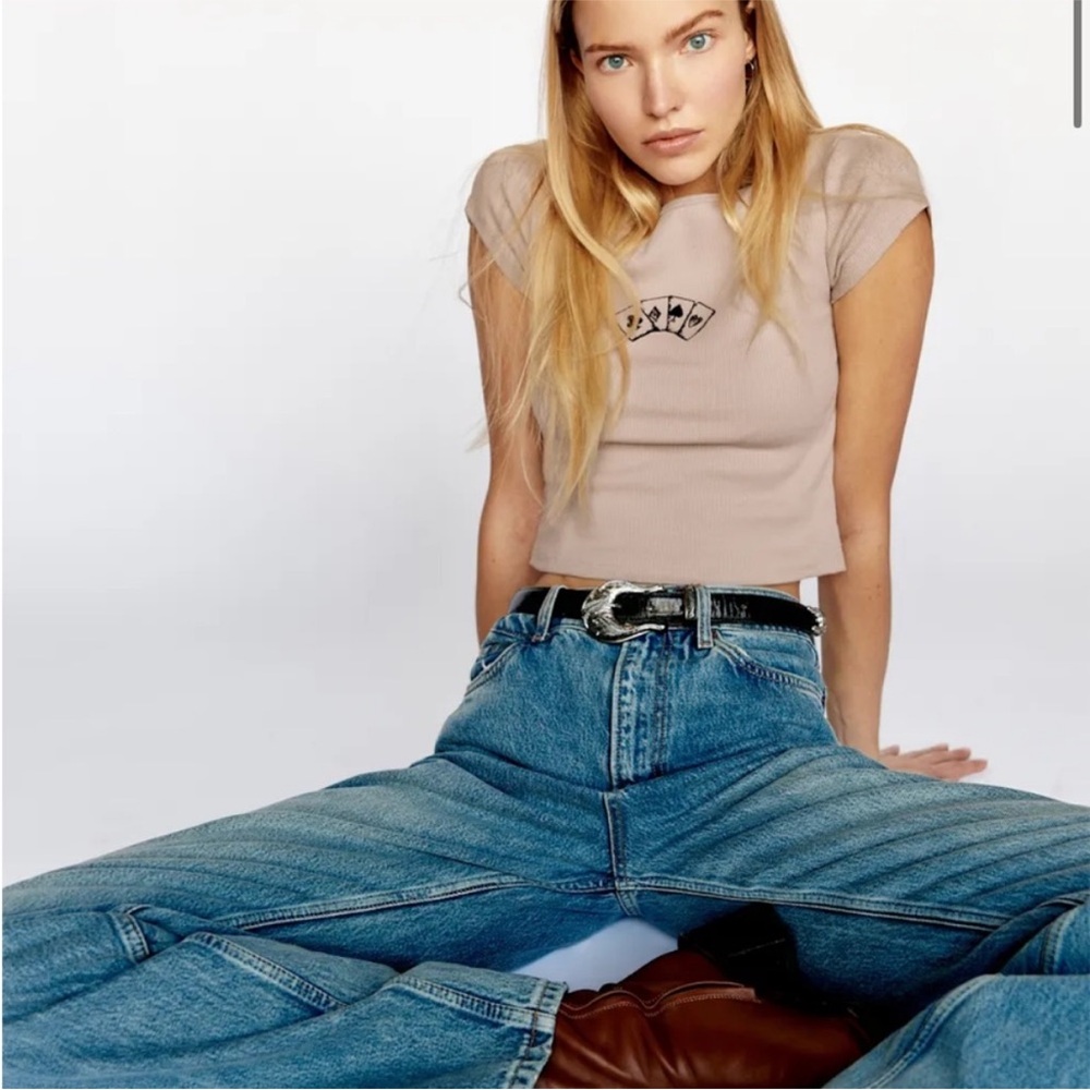 Reformation Muse Tee, Playing Cards, size M